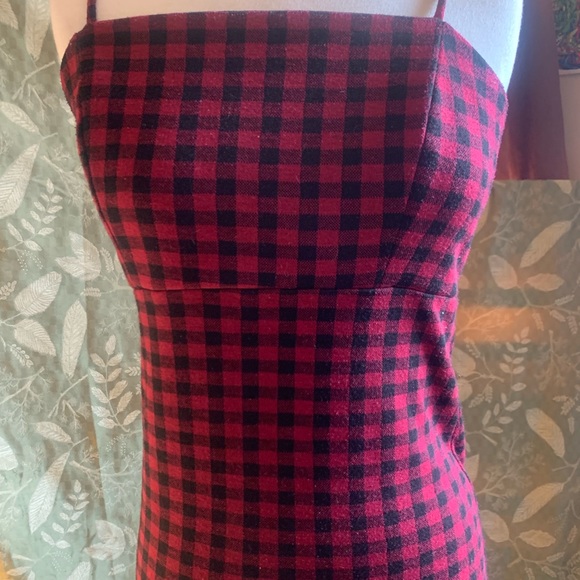 💖5/$25 Tight spaghetti strap red&black mini dress - Picture 2 of 4